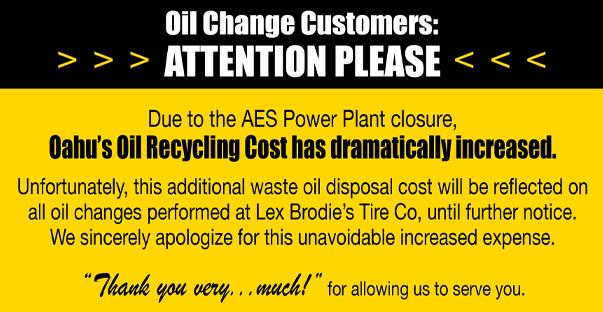 Oil Change Notice Warning | Lex Brodies